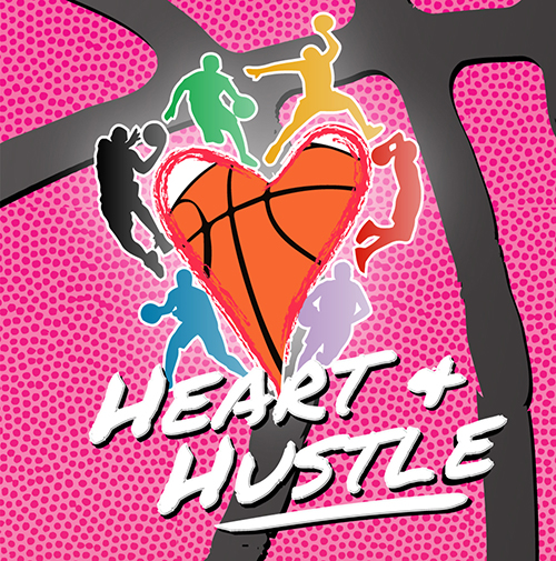 heart and hustle basketball tournament logo