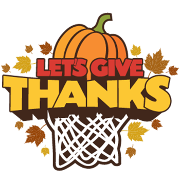 let's give thanks basketball tournament logo